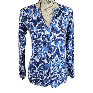 Lilly Pulitzer Resort Navy Beach Bathers Blouse Size Small